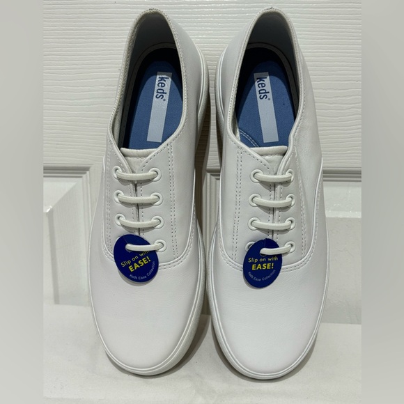Keds White Leather Slip-On Sneakers - Picture 3 of 8
